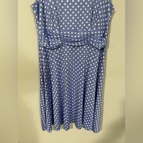 Perceptions - Blue and White Polka Dots Dress - Picture 4 of 12
